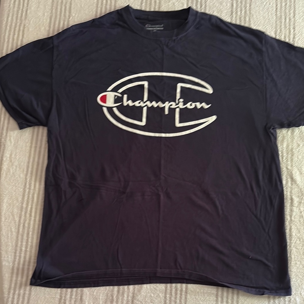 Champion Men's Dark Blue Logo Tee